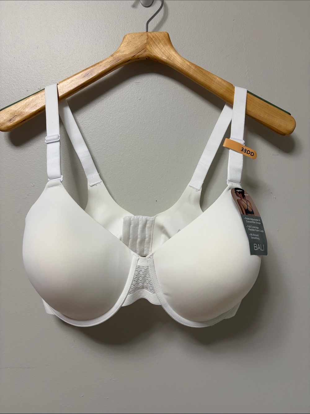 Bali Comfort Revolution Soft Touch Wire‎ Bra White 38DD NWT